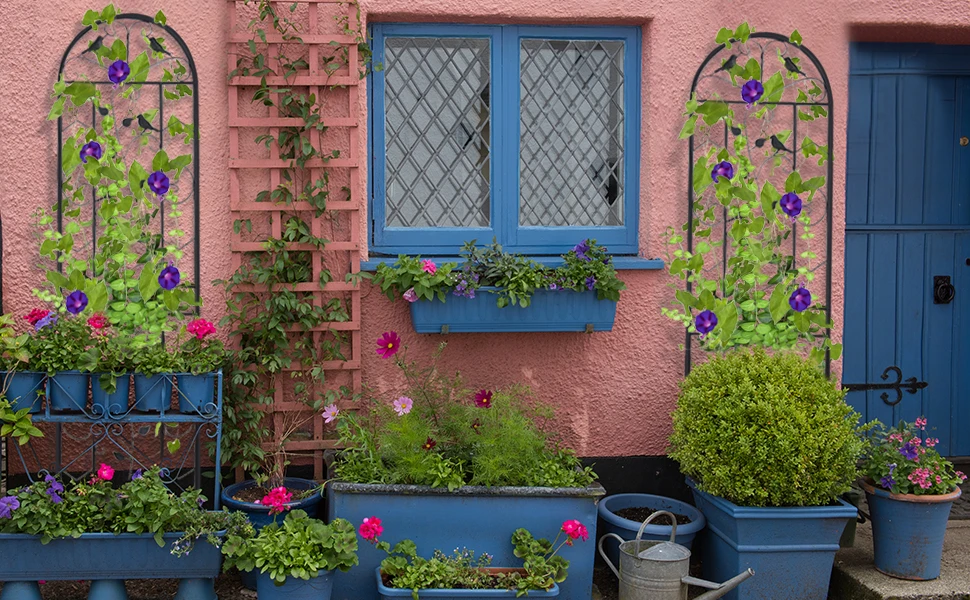 2 Pack Decorative Metal Garden Fence Tall Climbing Plants Fencing Barrier