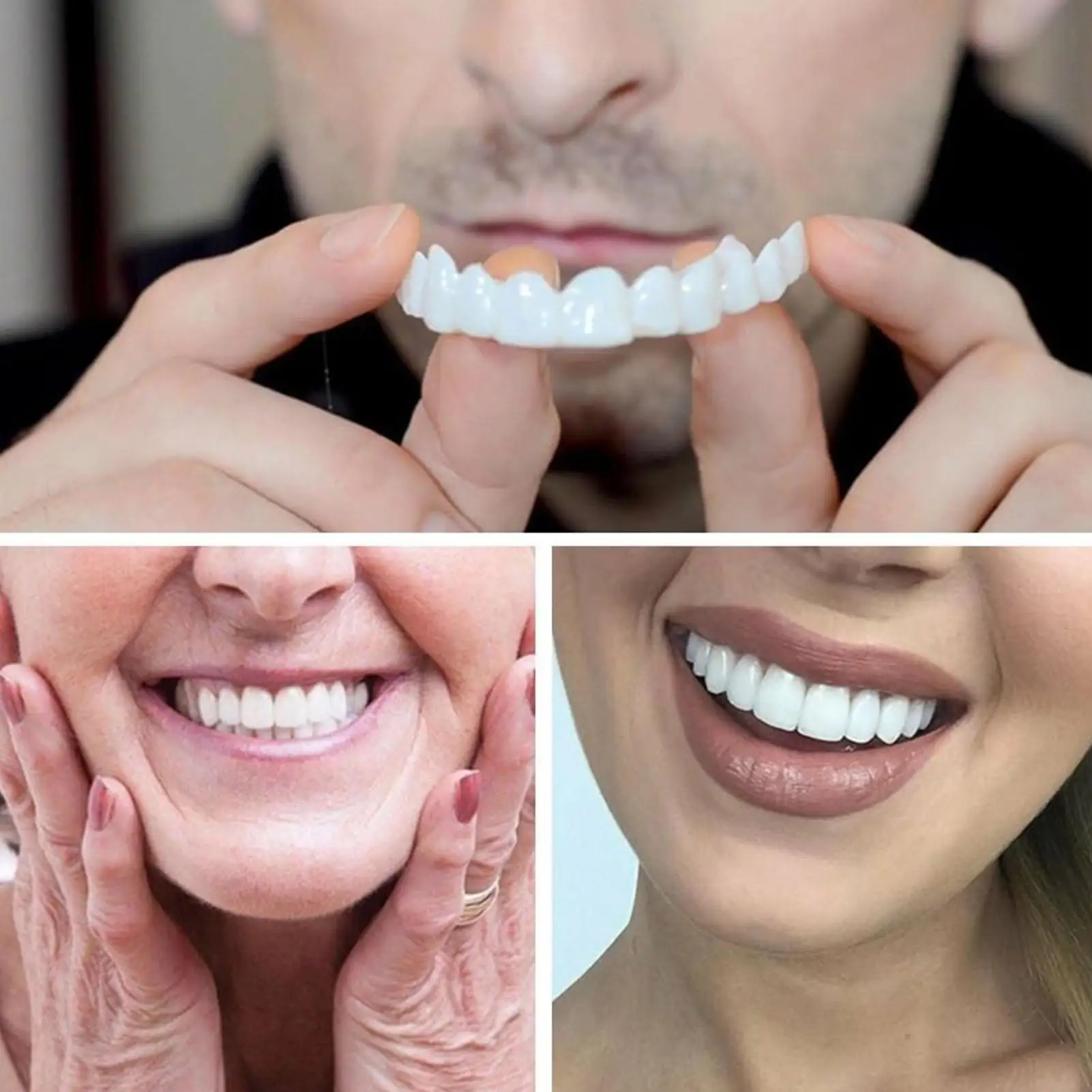 Tooth Veneers Unisex Teeth Veneer Upper Lower Veneers Temporary Smile Improver Instant Confidence Smile Tools Beauty Tool