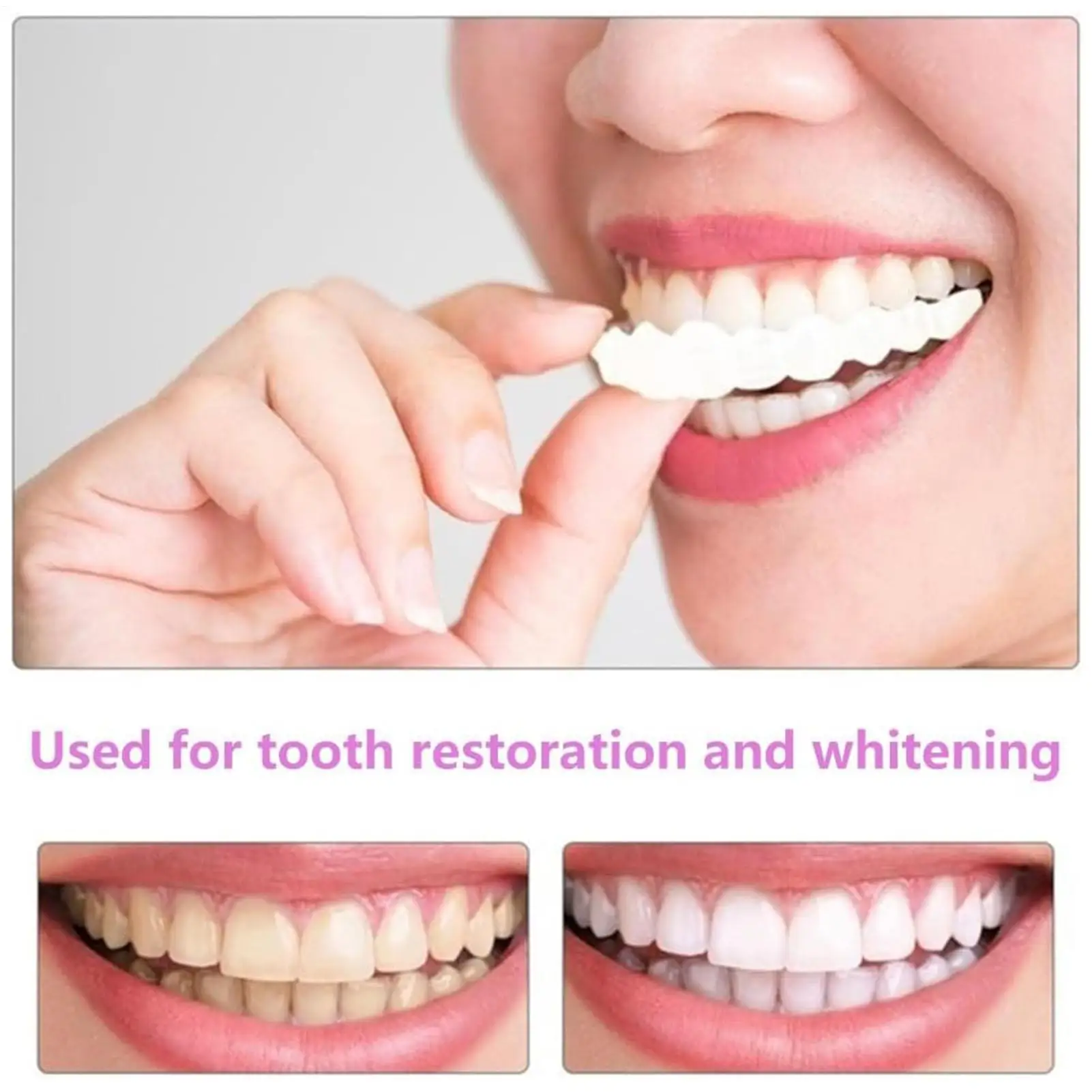 Tooth Veneers Unisex Teeth Veneer Upper Lower Veneers Temporary Smile Improver Instant Confidence Smile Tools Beauty Tool