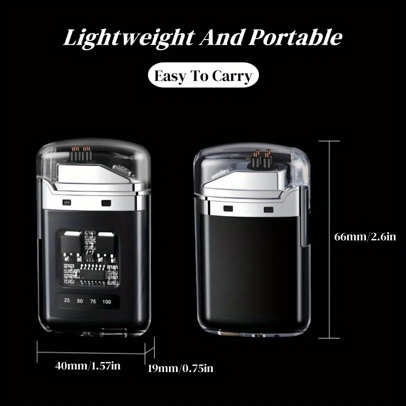 Transparent Dual Arc Plasma Lighter Windproof Electric Pulse Lighter Type-C Fast Rechargeable Portable Gift for Camping Candles