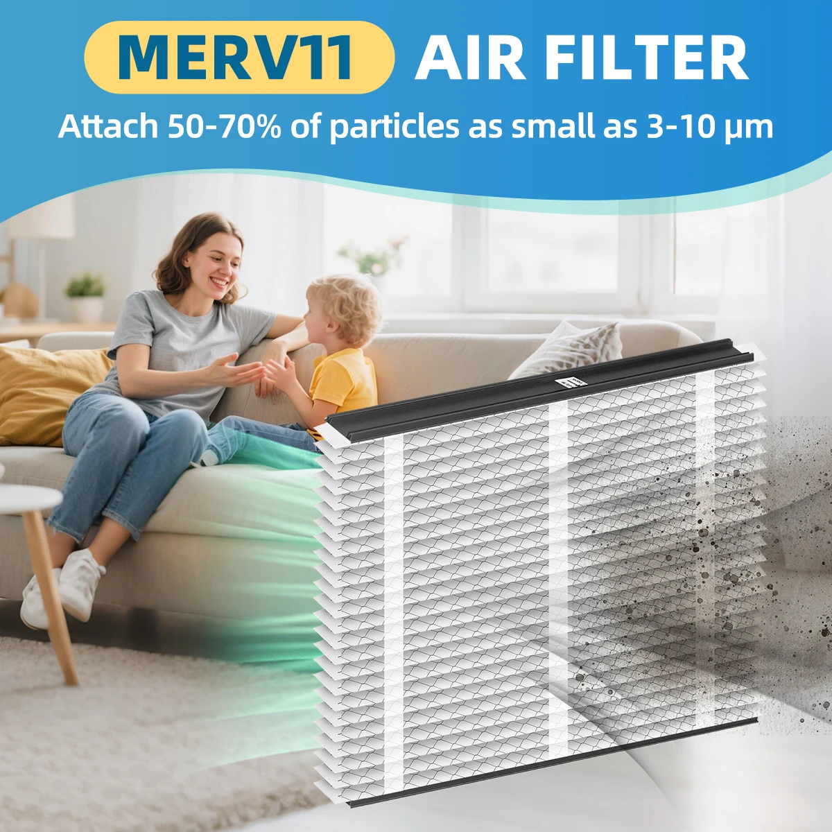 310 Replacement Air Filter 20x20x4 MERV 11 Compatible with Air Purifiers Model 1310 2310 3310 4300 HVAC AC Furnace Filter 2Packs