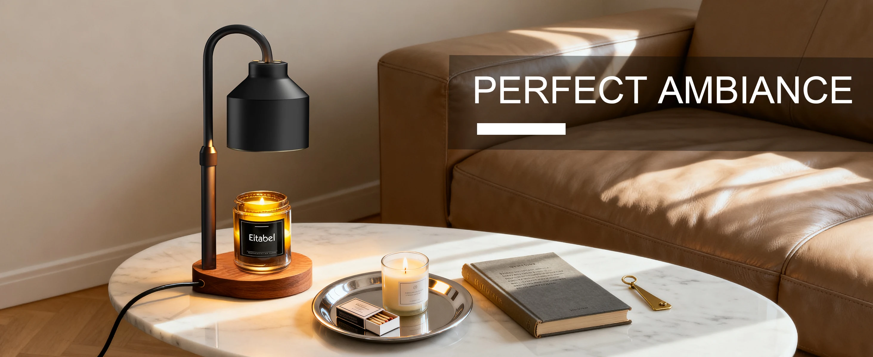 Atmospheric Wax Melting Lamp, Electric Candle Heater with Timer, Adjustable Height, Suitable for Jar Candles, Includes 2 Bulbs