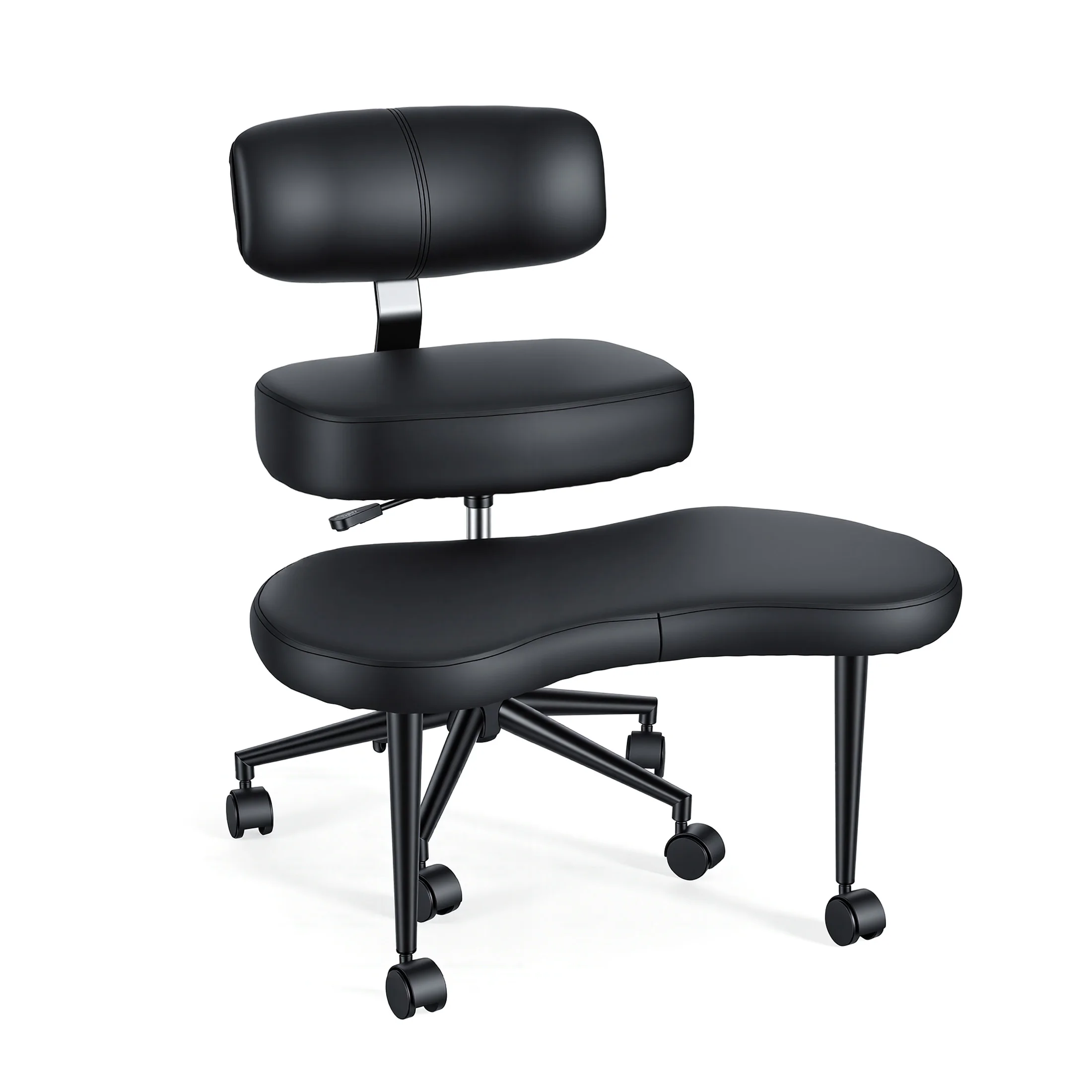 JHK Teddy Fleece Armless Ergonomic Office Chair with Lumbar Support Rolling Swivel Multiple Combination Methods Office Chair
