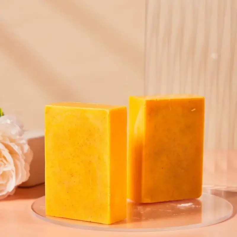Handmade Cold-Processed Soap With Turmeric, Lemon, Quercus And Ginger For Face And Body Wash (Granule Soap)