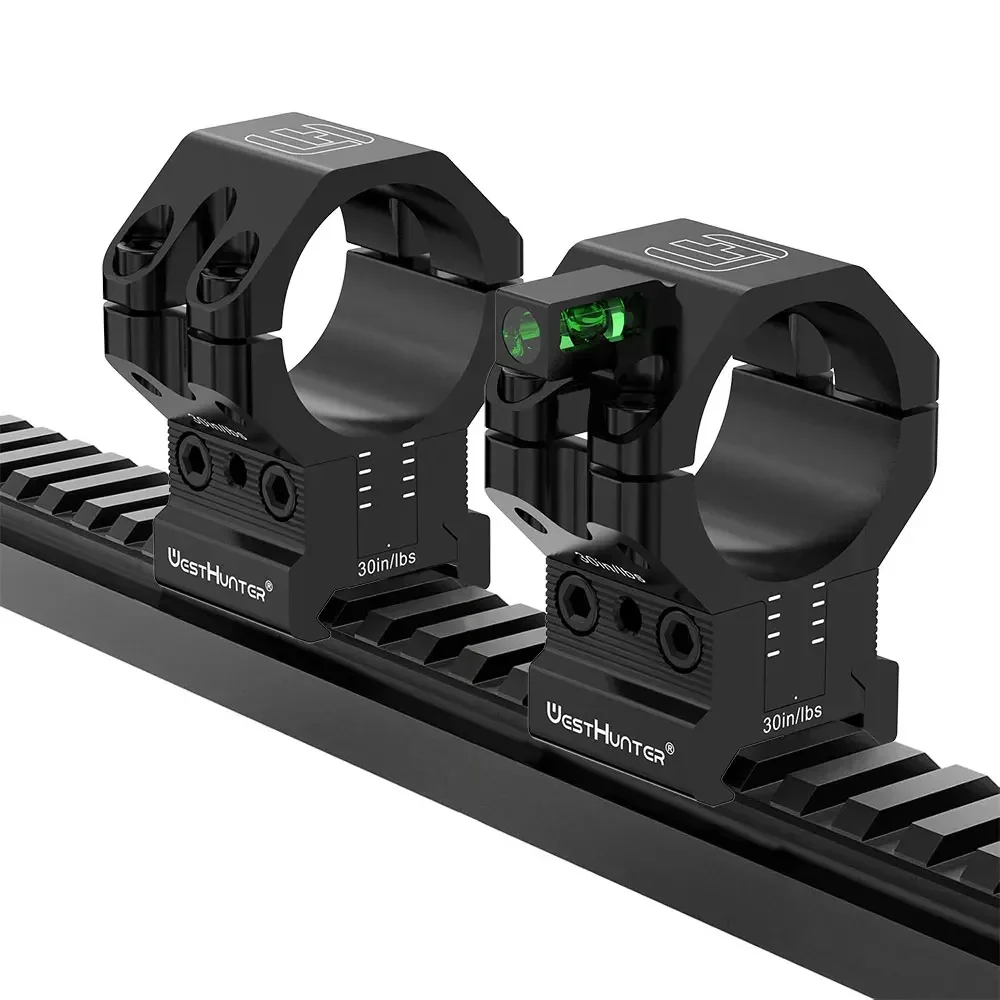 WestHunter 20mm Picatinny Scope Rings 120 MOA and Elevation Adjustment Hunting Scope Mount with Bubble Level Fits 34mm 30mm Tube