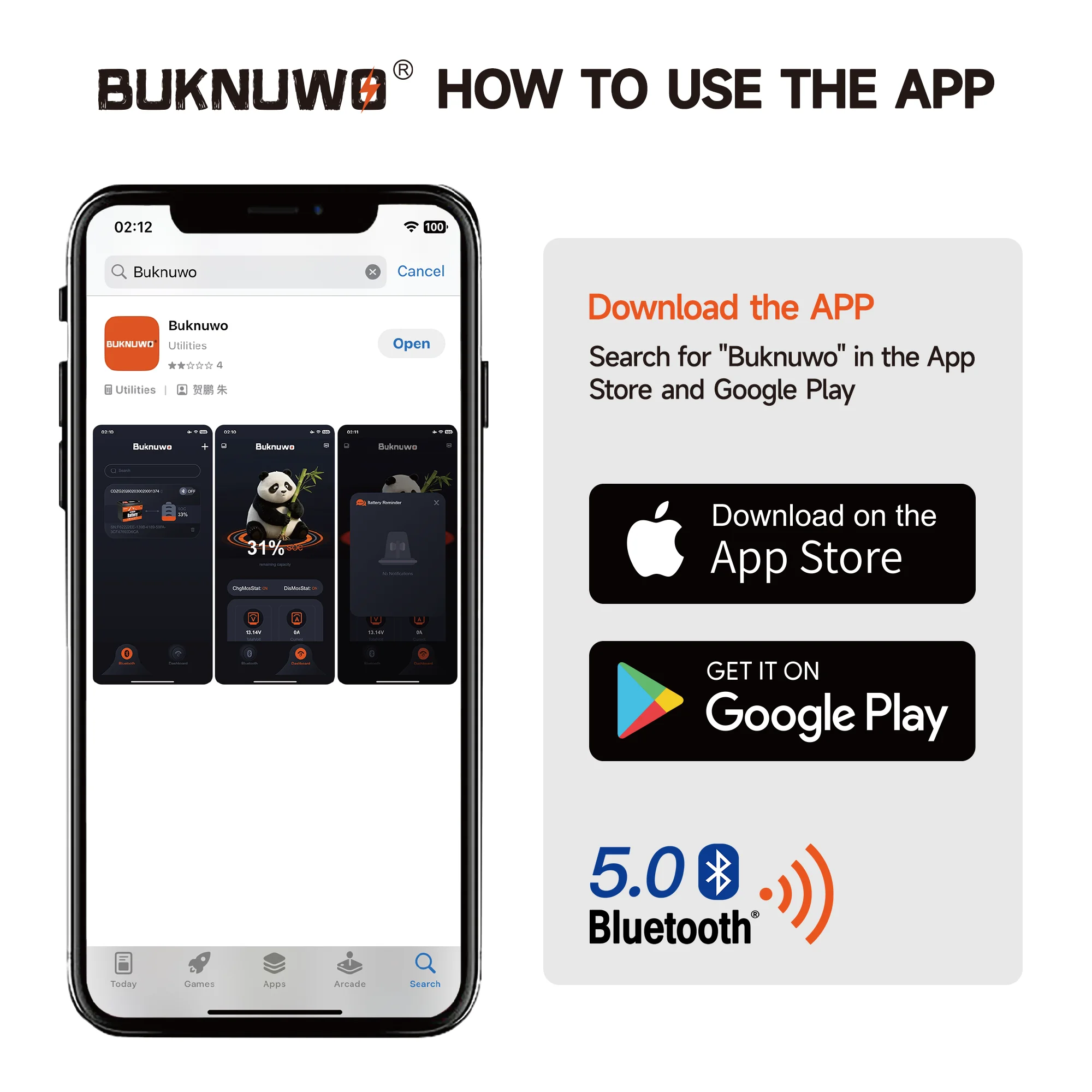 Buknuwo Smart 12V/12.8V 150Ah Bluetooth LiFePO4 Lithium Battery, 1920Wh Power Energy Battery, Built-in 100A BMS Grade A Cells, Low-Temp Protection, Capable Of Over 4, 000 Cycles Support Series/Parallel Battery For Solar, RV, Marine, Off-Grid Application