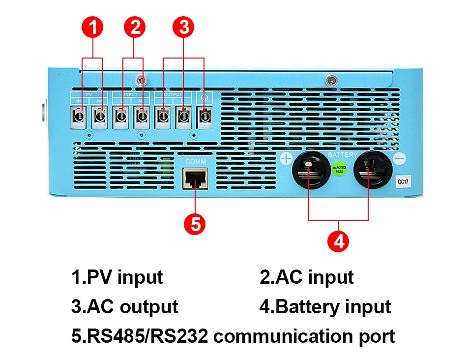 EASUN POWER 4KW 110/120V Power Solar Inverter Off Grid 5600W 24V Pure Sine Wave MPPT Solar Charger Power Home Inverter 6.25 Inch LCD Display US Warehouse
