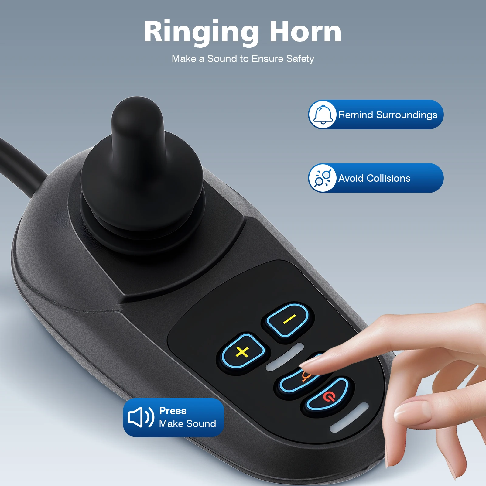 Electric Wheelchair Joystick Controller 50A DC24V ML2P+ Connection Aluminum Alloy Body 5-Speed Adjustment for Replacement Parts