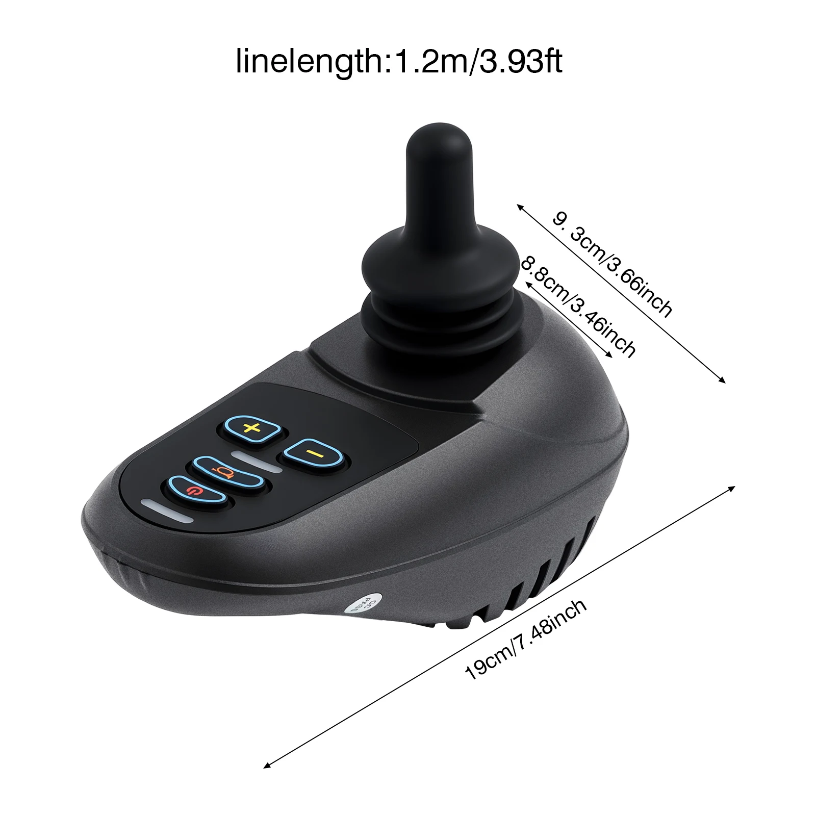 Electric Wheelchair Joystick Controller 50A DC24V ML2P+ Connection Aluminum Alloy Body 5-Speed Adjustment for Replacement Parts