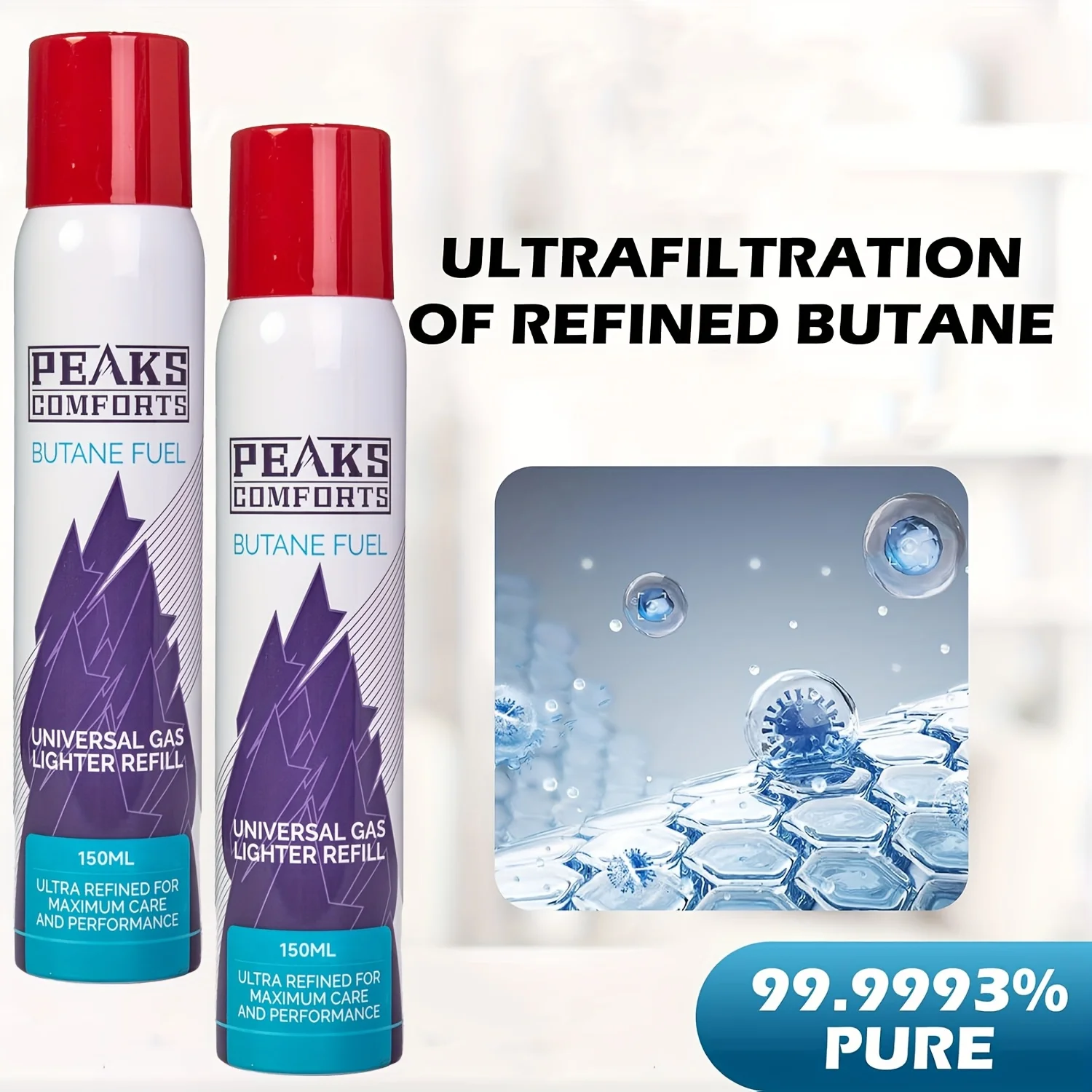 Premium Butane Fuel Replacement Canisters Refill Fluid 150ml/Cans, Without Battery
