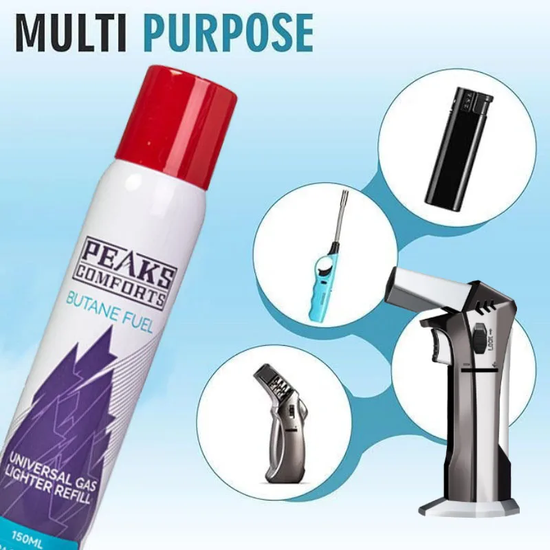 Premium Butane Fuel Replacement Canisters Refill Fluid 150ml/Cans, Without Battery