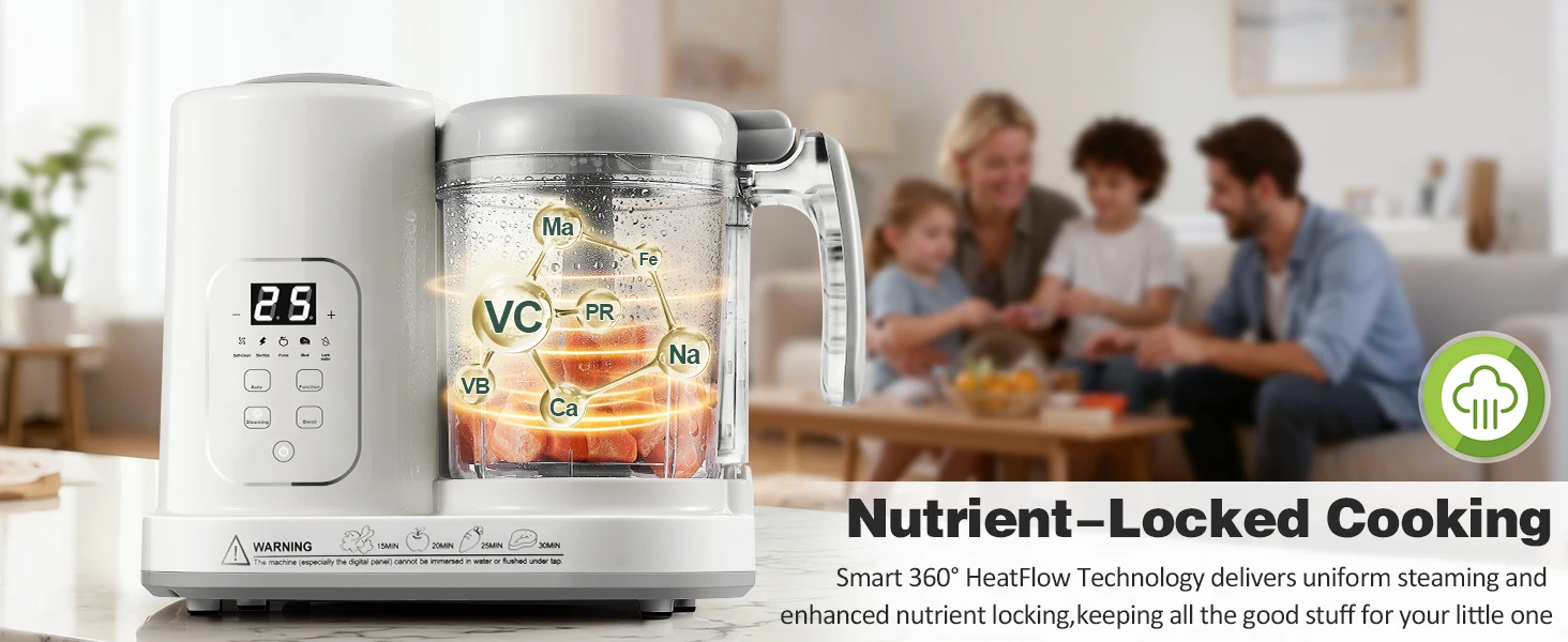Baby Food Maker Steamer Blender 4 in 1 Auto Steam Blend and Puree Maker Self-Clean for Healthy Baby Toddler Meal Prep BPA-Free