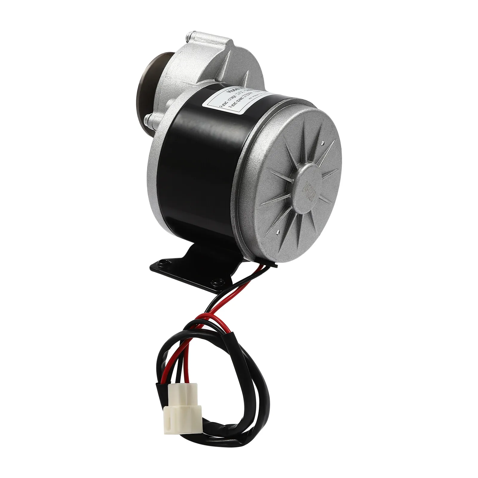 12V 250W 0-300rpm Iron Copper High Power Gear Reduction DC Motor MY1016Z 0-300RPM for E-Bike Scooter Electric Cars Silver Black