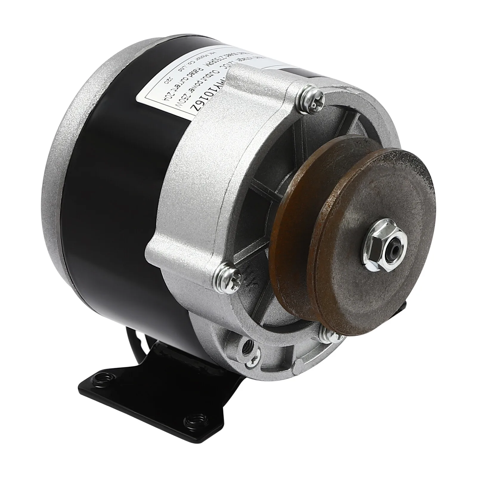 12V 250W 0-300rpm Iron Copper High Power Gear Reduction DC Motor MY1016Z 0-300RPM for E-Bike Scooter Electric Cars Silver Black