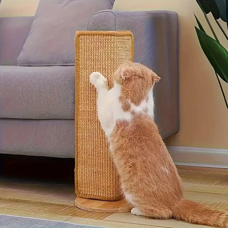 1pc Durable Hemp Rope Cat and Rabbit Scratching Board - No Mess Sofa Safety Design,Magic Invisible Adhesive,Multi-layer Exercise