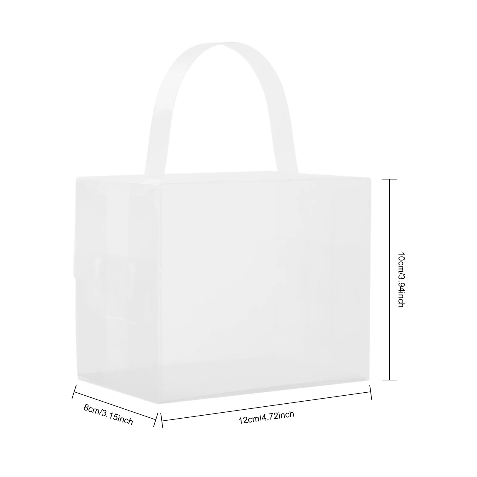 50 Pcs Clear Cake Boxes Set, Plastic Cake Carrier with Lid and Handle 4.7x3.9x3.15" for Cupcake Cookie Party Favor