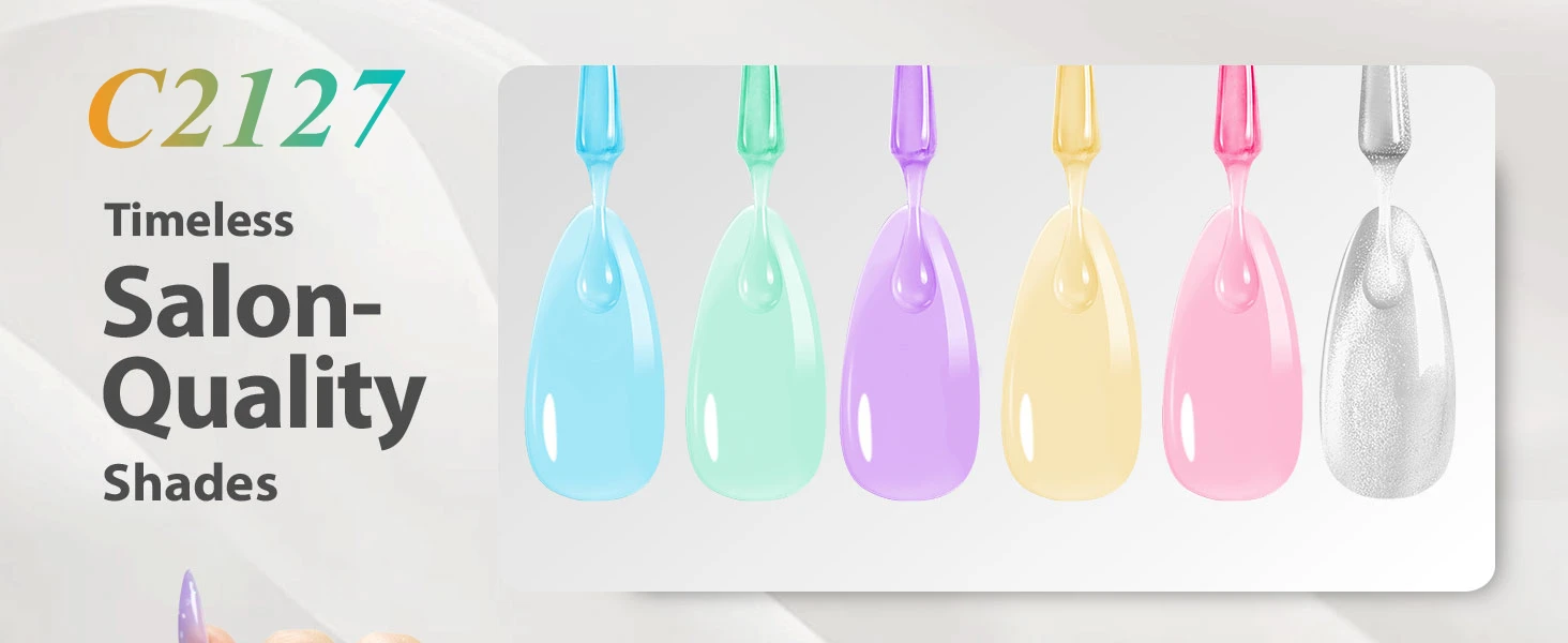 Makartt Pastel Gel Nail Polish Set 6 Colors 15ML One N'Done Spring Summer Baby Blue Green Yellow Purple Red Soak Off UV LED