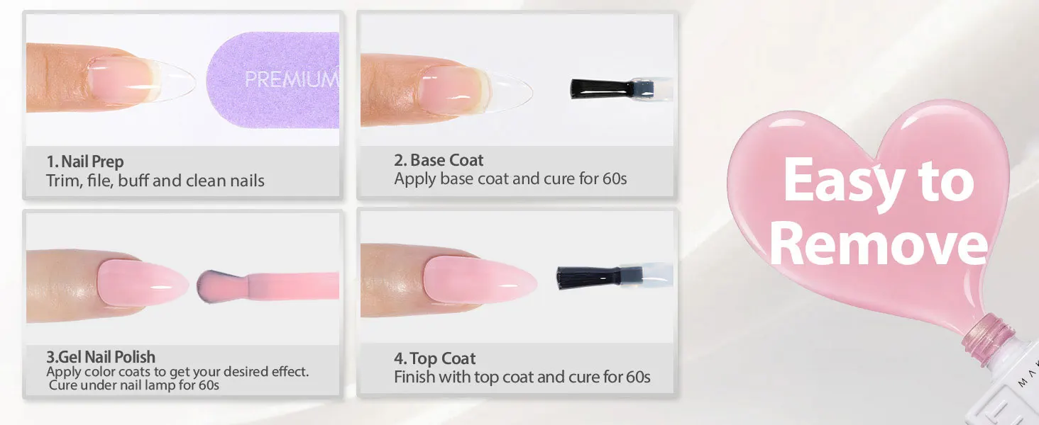 Makartt Pastel Gel Nail Polish Set 6 Colors 15ML One N'Done Spring Summer Baby Blue Green Yellow Purple Red Soak Off UV LED