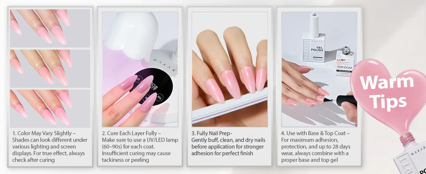 Makartt Pastel Gel Nail Polish Set 6 Colors 15ML One N'Done Spring Summer Baby Blue Green Yellow Purple Red Soak Off UV LED