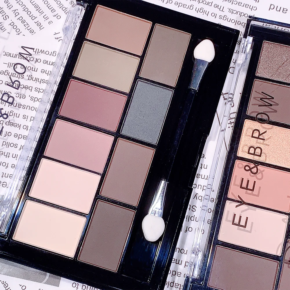 10-Color Eyeshadow Palette Pearlescent Matte Fine Shimmer Earth Tones Long-Lasting & Fall-Out Resistant Highly Pigmented Unisex