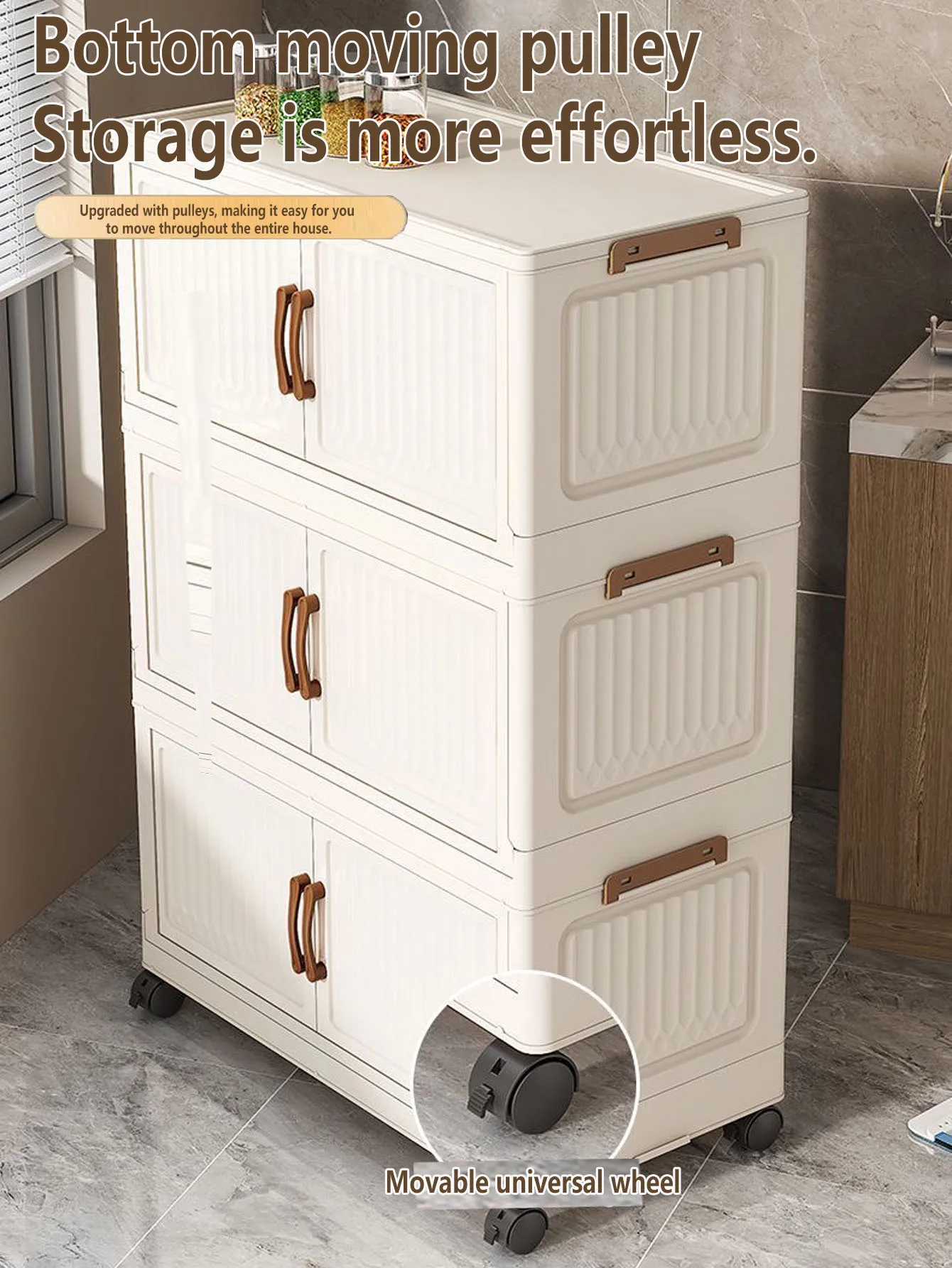 Thickened Home Storage Cabinet for Babies Living Room Bedroom No-Install Plastic Snack Cabinet Multi-Purpose Organizer