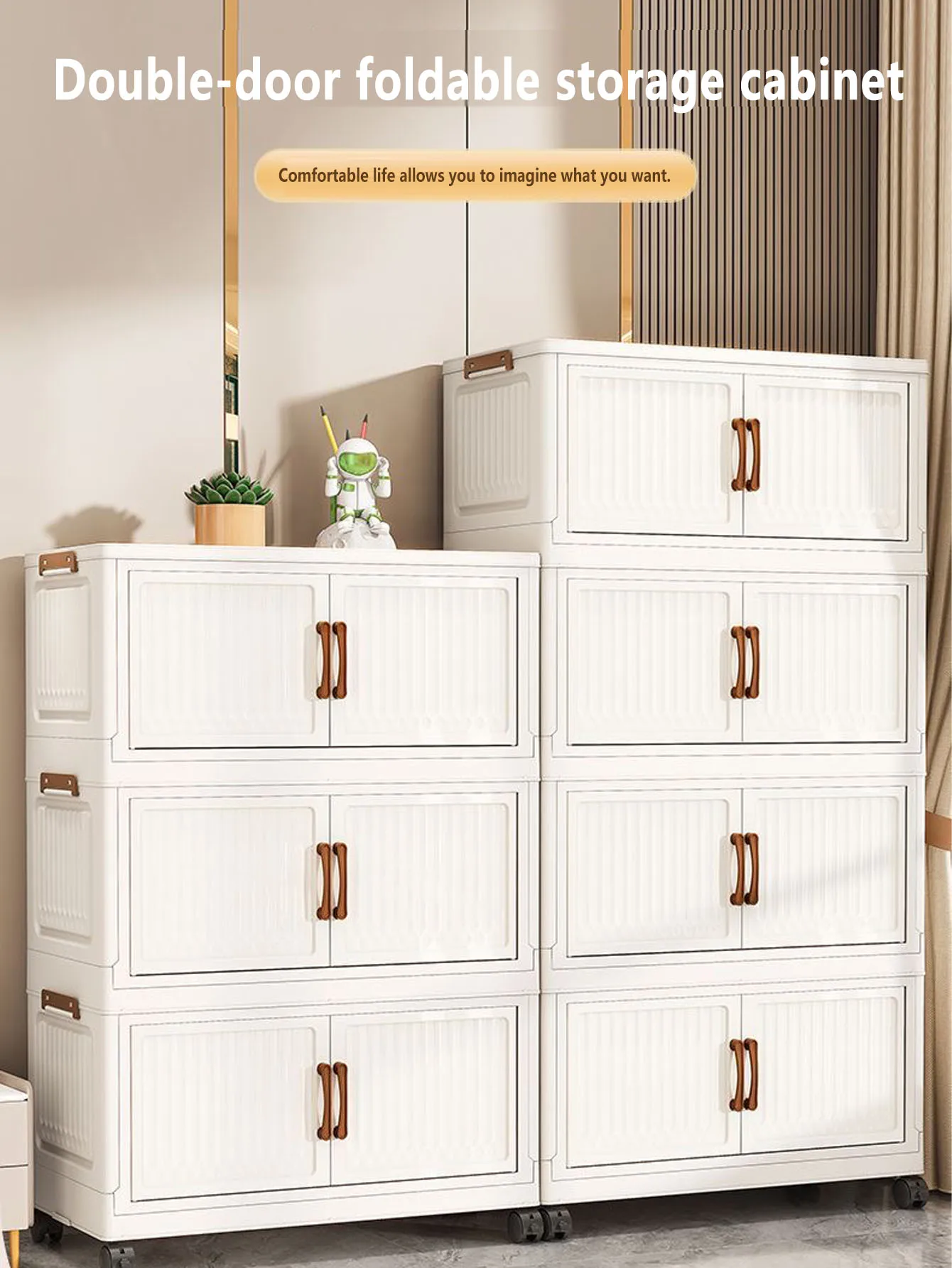 Thickened Home Storage Cabinet for Babies Living Room Bedroom No-Install Plastic Snack Cabinet Multi-Purpose Organizer