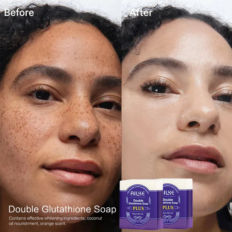 AILKE Double Glutathione PLUS Whitening Skin Care Set, Moisturizing, Reduce Dark Spots, Freckles, Melasma, Hyperpigmentation