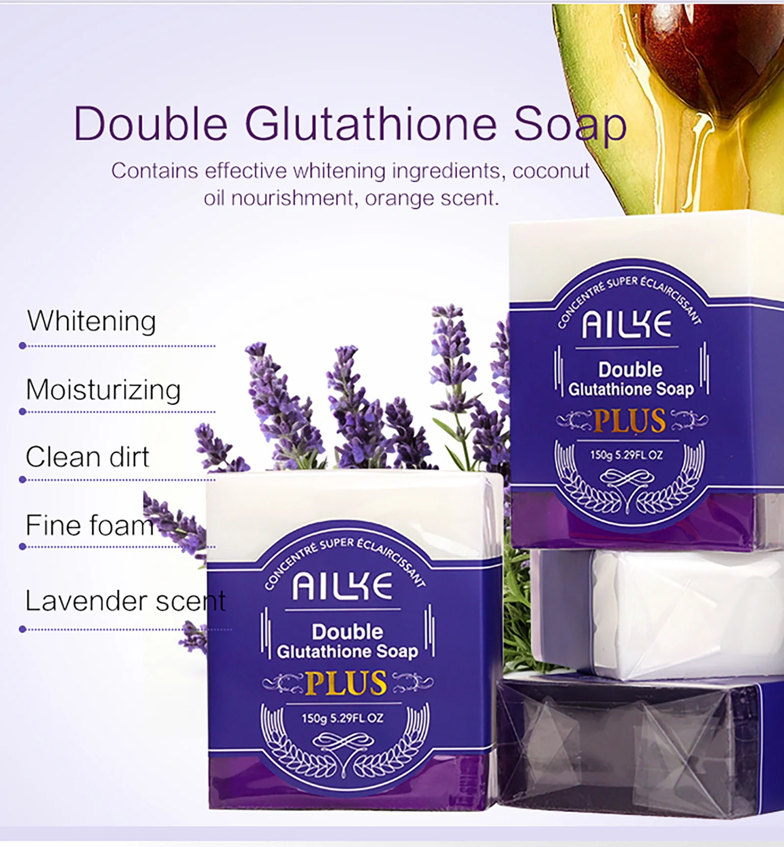 AILKE Double Glutathione PLUS Whitening Skin Care Set, Moisturizing, Reduce Dark Spots, Freckles, Melasma, Hyperpigmentation