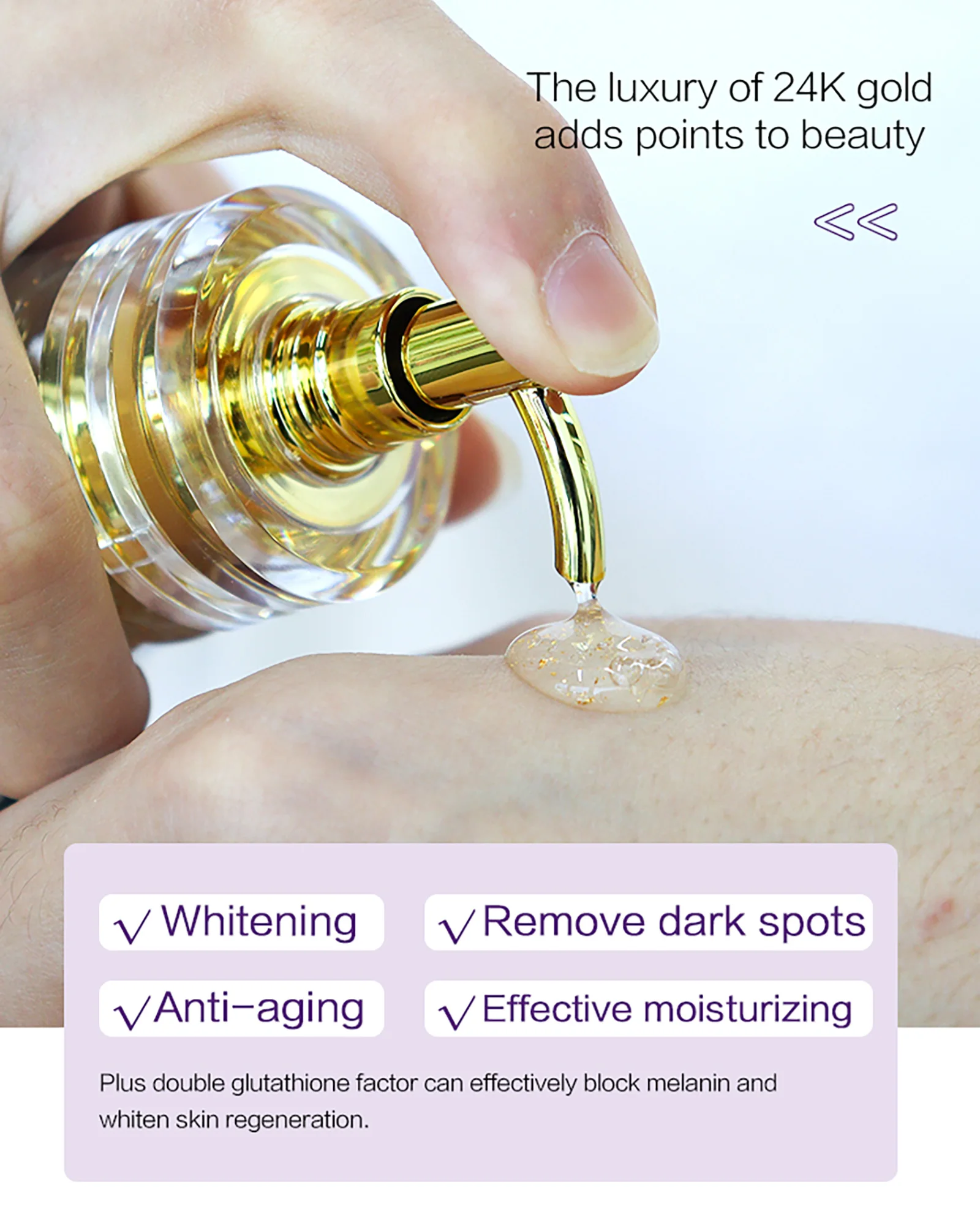 AILKE Double Glutathione PLUS Whitening Skin Care Set, Moisturizing, Reduce Dark Spots, Freckles, Melasma, Hyperpigmentation