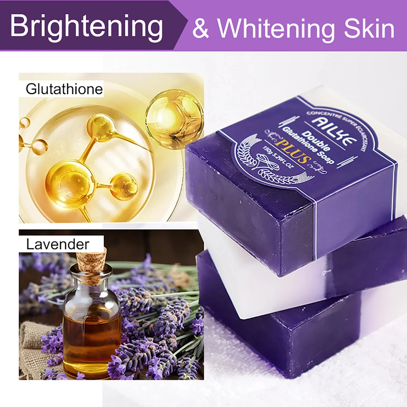 AILKE Double Glutathione PLUS Whitening Skin Care Set, Moisturizing, Reduce Dark Spots, Freckles, Melasma, Hyperpigmentation