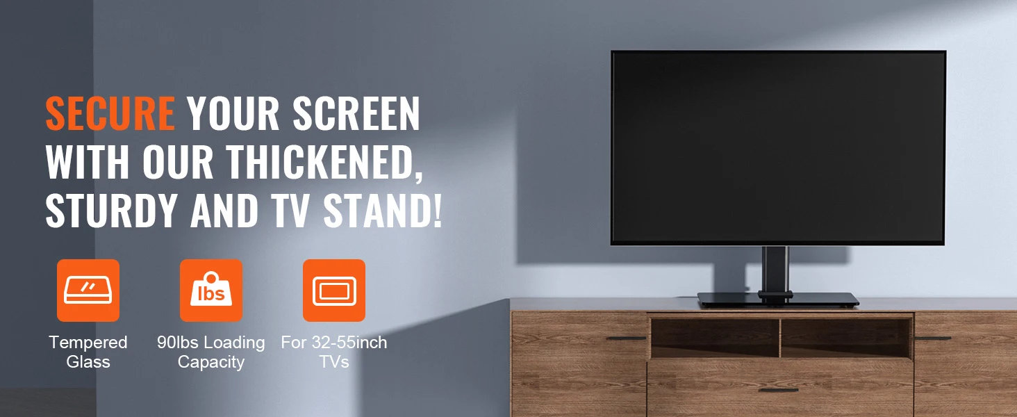 SucceBuy TV Stand Mount Swivel TV Stand for 32-55/ 65/ 85 inch TV Height Adjustable Portable Floor TV Stand Max VESA 600x800mm