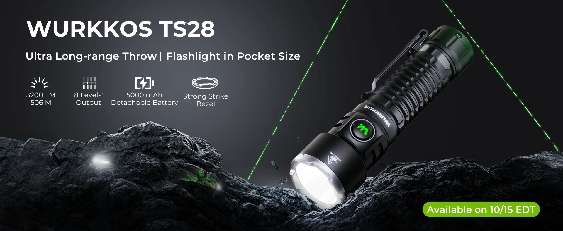 Wurkkos TS28 Upgrate Mini Tactical Flashlight Rechargeable & Charging output with Ultra Long Range Lighting for Local Delivery