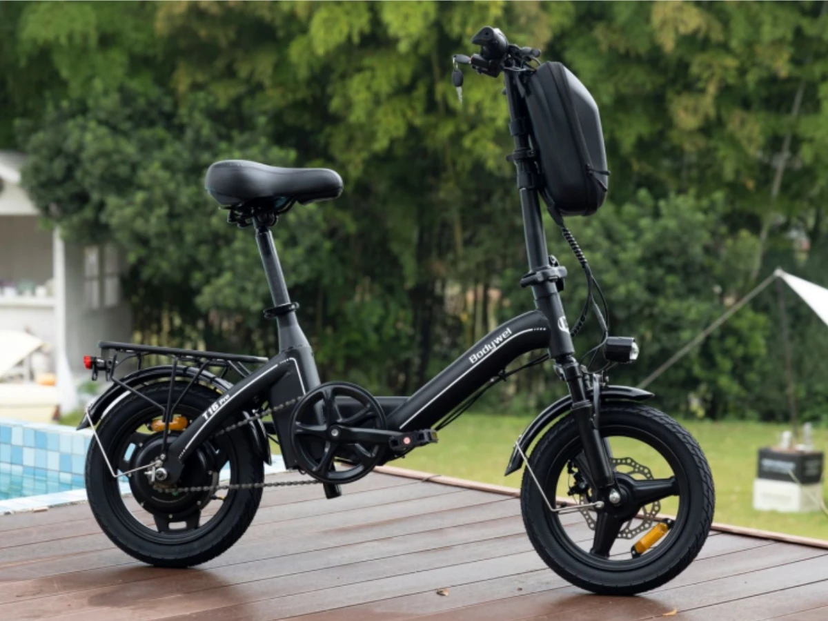 Bodywel T16pro 14" Folding E Bike for Adults, 750W Motor, Electric Bicycle Dual Disc Brakes, Electric Bike for Urban Commute
