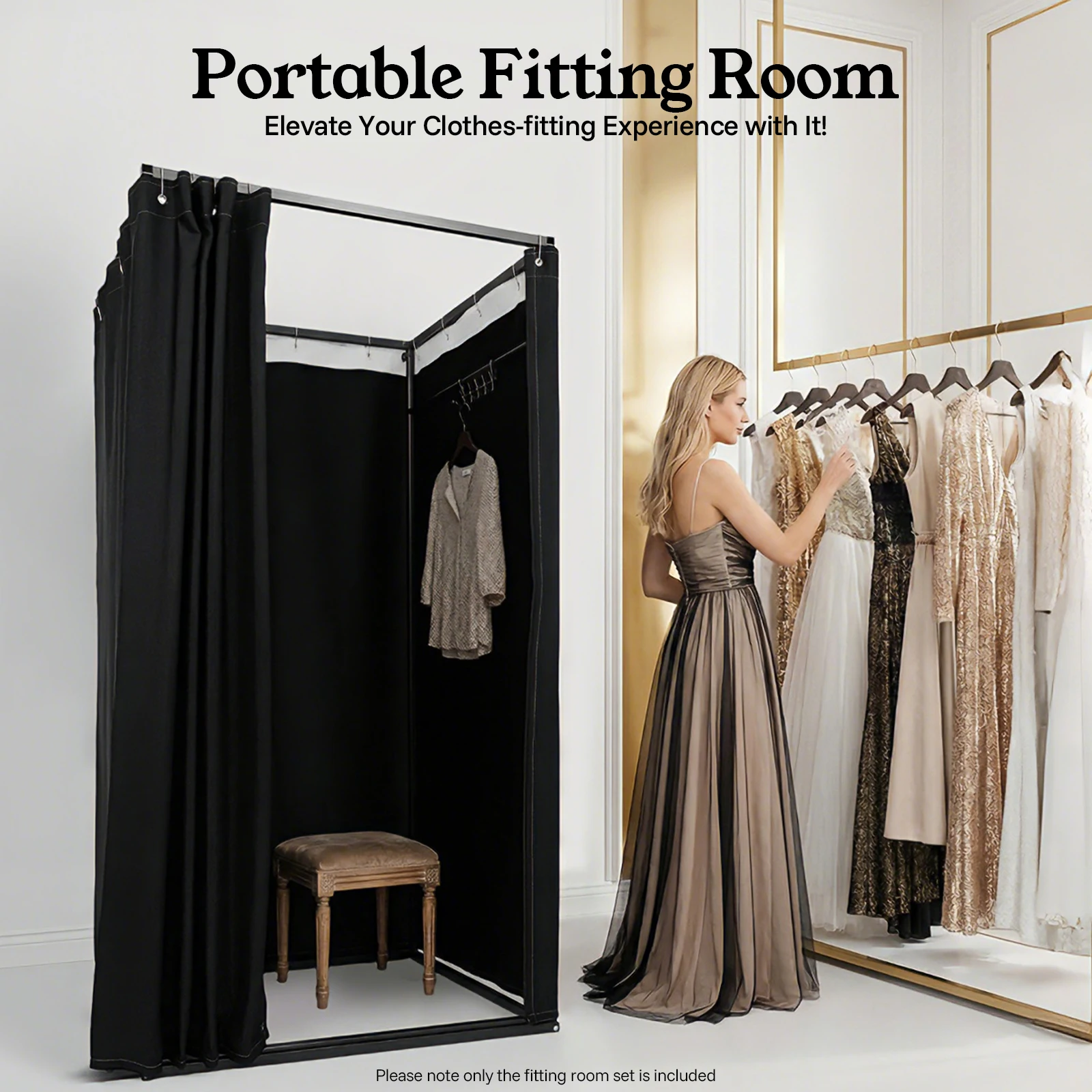 Portable Clothing Store Fitting Room, Curtain Changing Rooms, Private Room Divider, for Fit Room, Clothes Stores 100*100*200cm