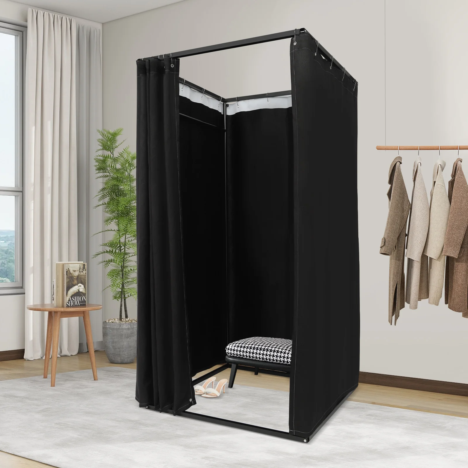 Portable Clothing Store Fitting Room, Curtain Changing Rooms, Private Room Divider, for Fit Room, Clothes Stores 100*100*200cm