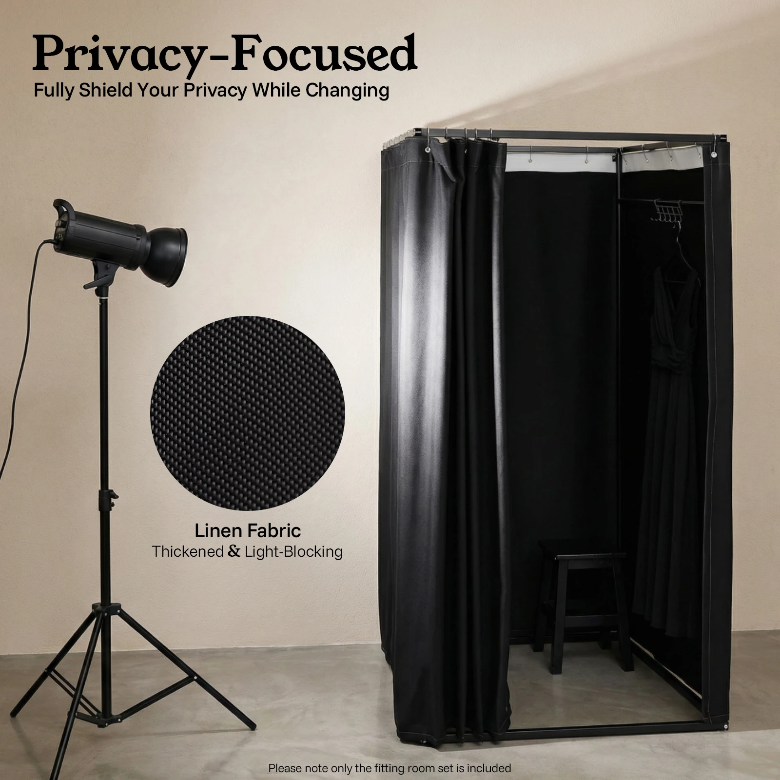 Portable Clothing Store Fitting Room, Curtain Changing Rooms, Private Room Divider, for Fit Room, Clothes Stores 100*100*200cm