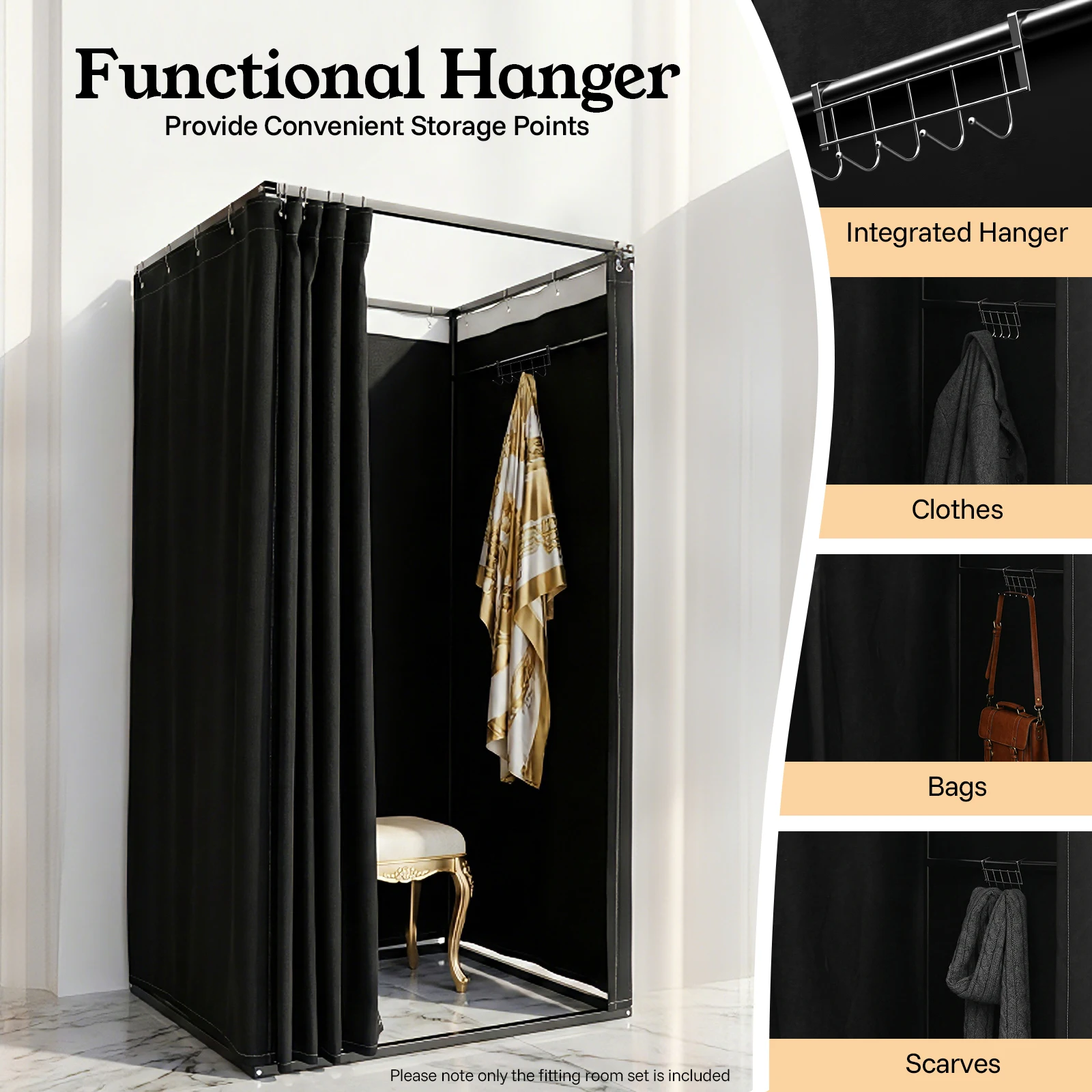 Portable Clothing Store Fitting Room, Curtain Changing Rooms, Private Room Divider, for Fit Room, Clothes Stores 100*100*200cm