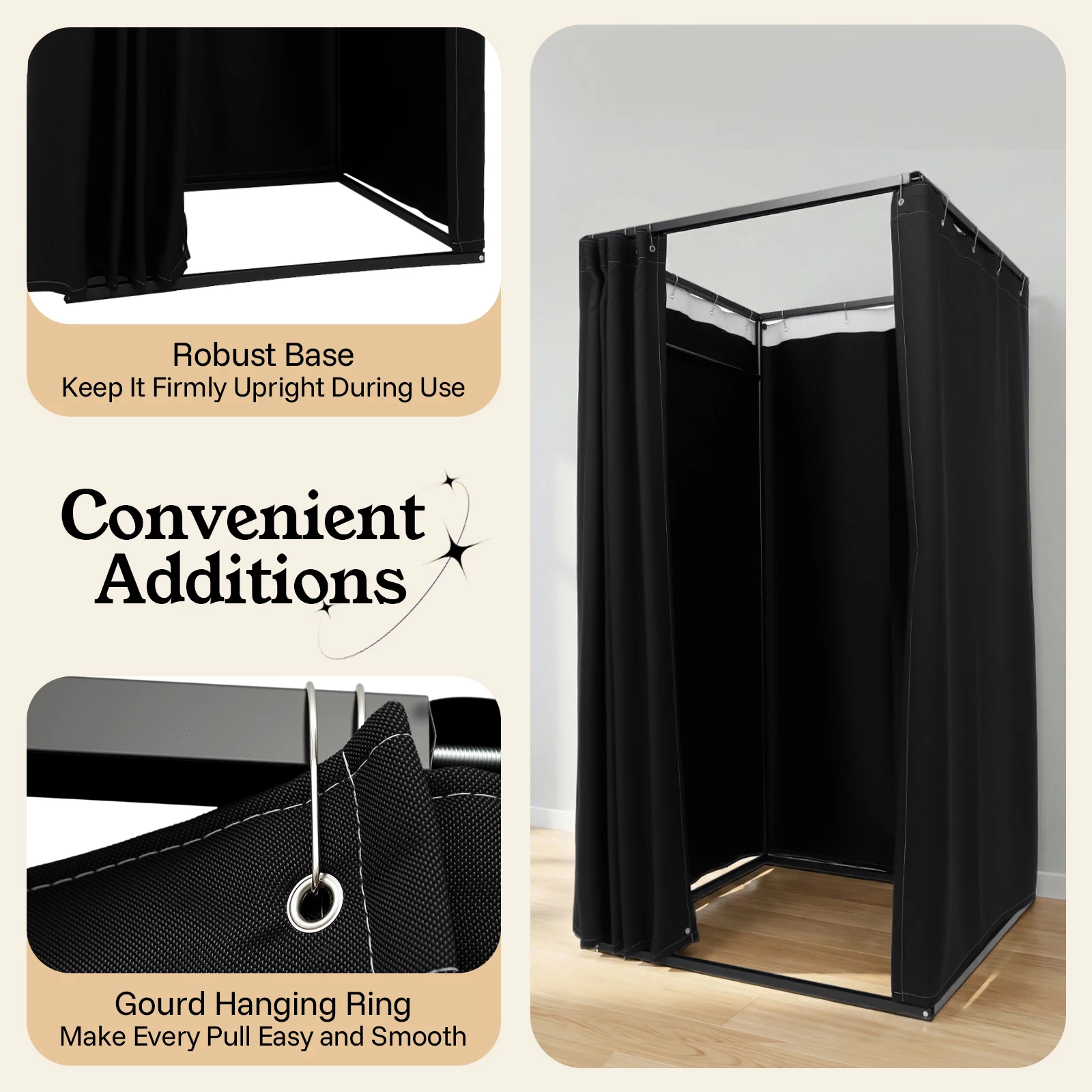 Portable Clothing Store Fitting Room, Curtain Changing Rooms, Private Room Divider, for Fit Room, Clothes Stores 100*100*200cm