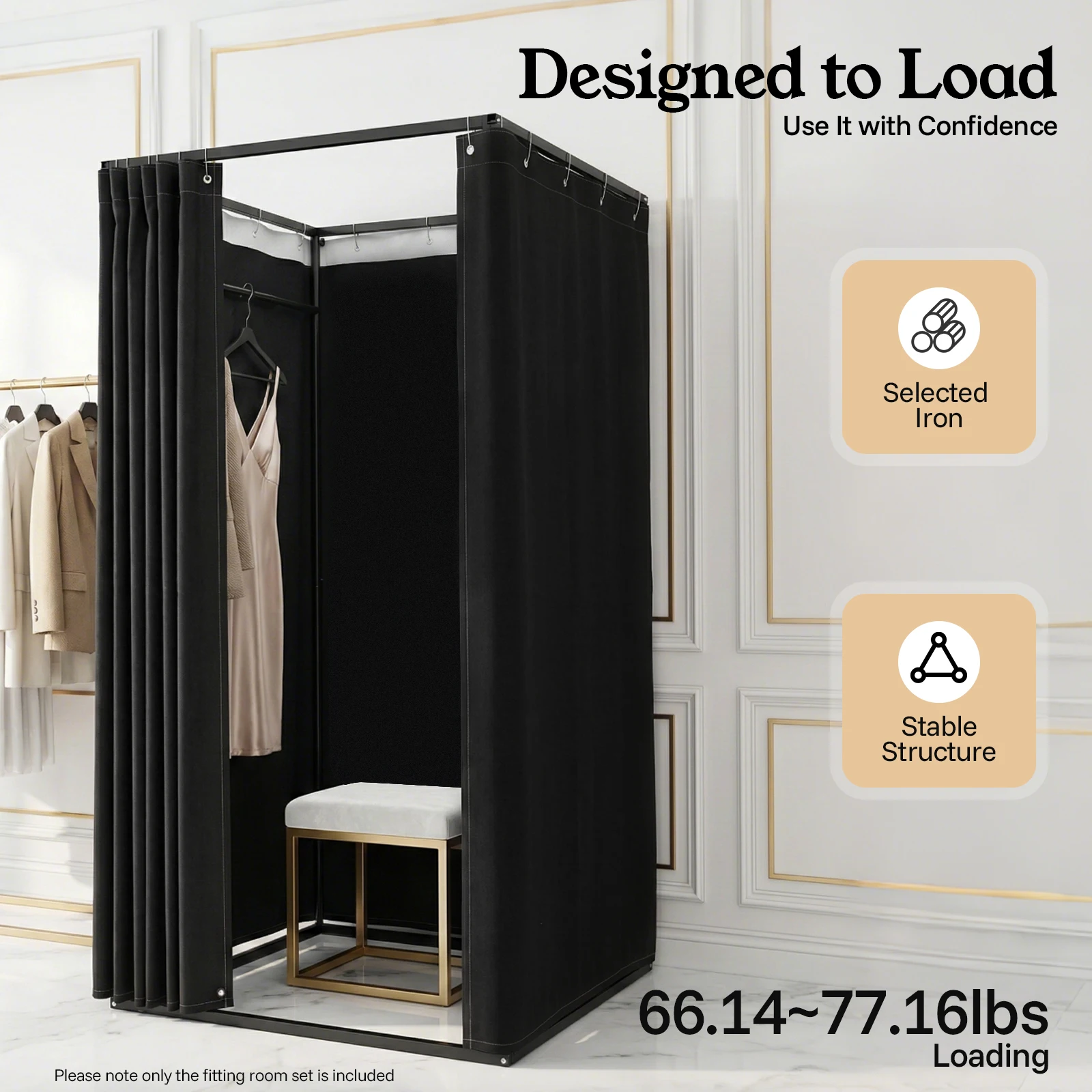 Portable Clothing Store Fitting Room, Curtain Changing Rooms, Private Room Divider, for Fit Room, Clothes Stores 100*100*200cm