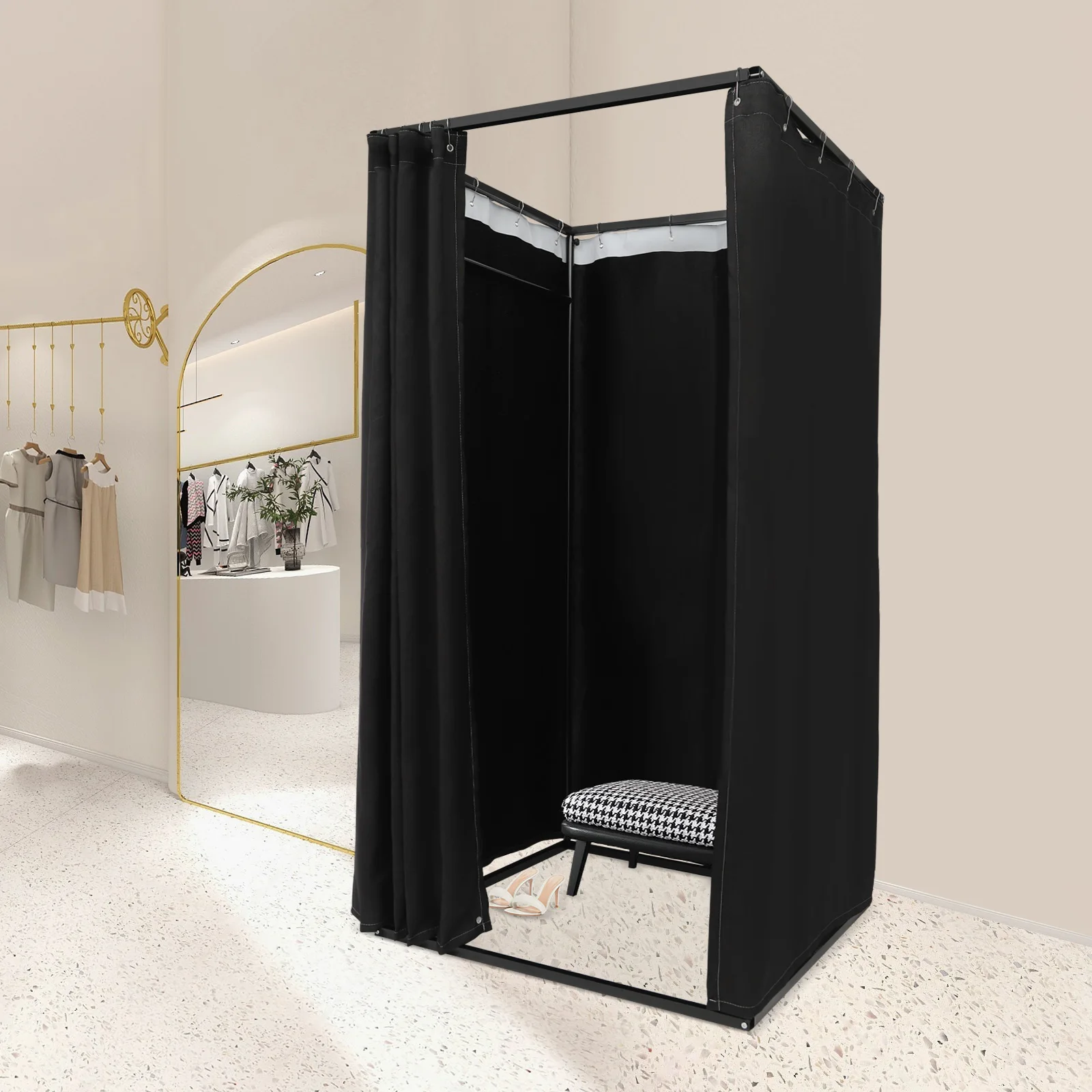 Portable Clothing Store Fitting Room, Curtain Changing Rooms, Private Room Divider, for Fit Room, Clothes Stores 100*100*200cm