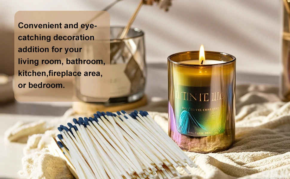 USA Free Shipping Smoking Accessories, 3inch Black Matches Bulk Sticks with Striker for Fireplace, Lighters, Candle Lighting