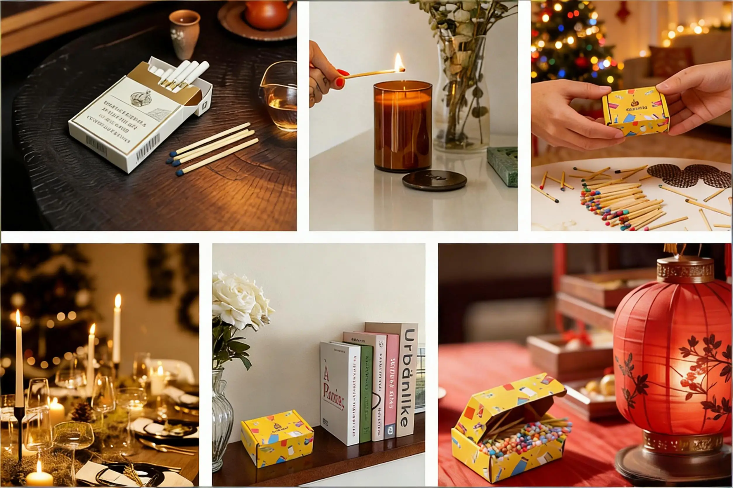 USA Free Shipping Smoking Accessories, 3inch Black Matches Bulk Sticks with Striker for Fireplace, Lighters, Candle Lighting