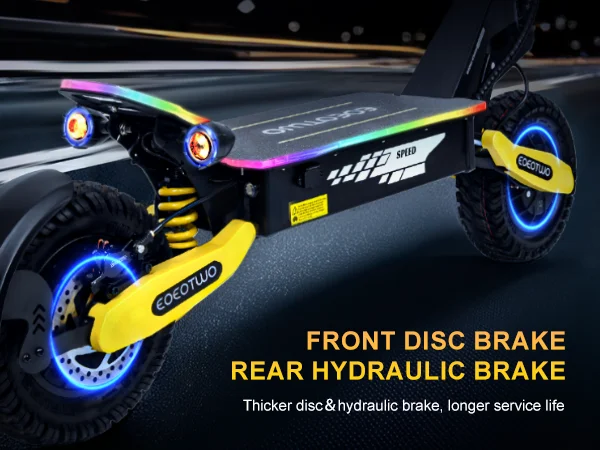 EOEOTWO Electric Scooters 40mph 2400W Dual Motors 52V23AH Battery E Scooter Adult Hydraulic Brake 11'' Off-Road Tires Escooter With APP