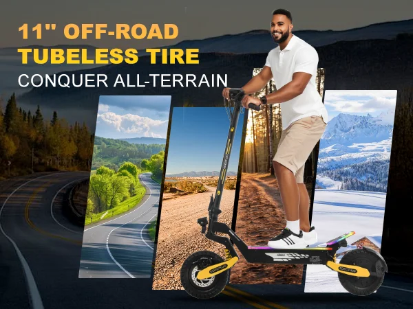 EOEOTWO Electric Scooters 40mph 2400W Dual Motors 52V23AH Battery E Scooter Adult Hydraulic Brake 11'' Off-Road Tires Escooter With APP