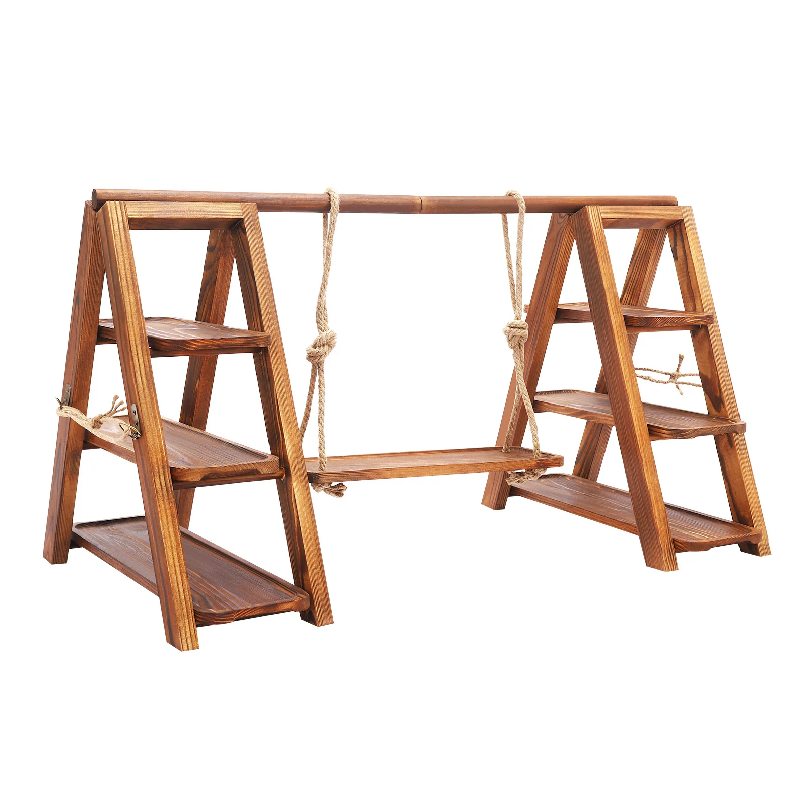 3-Tier Solid Wood Dessert Stand 6KG Load Capacity Detachable Wooden Cupcake Display Rack for Wedding Birthday Party
