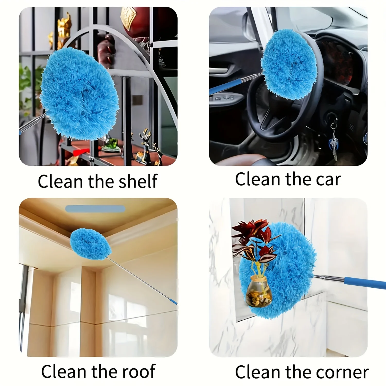 Microfiber Ceiling Fan Duster with Extendable Long Handle Dust Locking Design Reusable Washable Cleaning Brush Flexible Head Effortless Dust Removal Tool for Home Ceiling Fan Household Cleaning Supplies