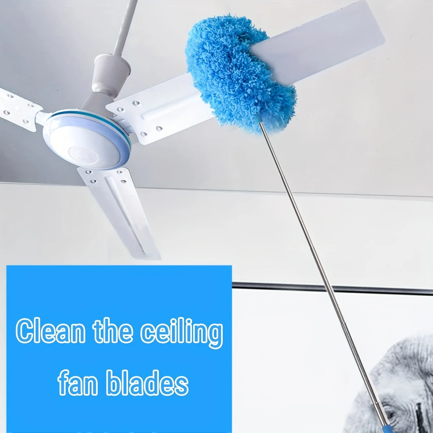 Microfiber Ceiling Fan Duster with Extendable Long Handle Dust Locking Design Reusable Washable Cleaning Brush Flexible Head Effortless Dust Removal Tool for Home Ceiling Fan Household Cleaning Supplies
