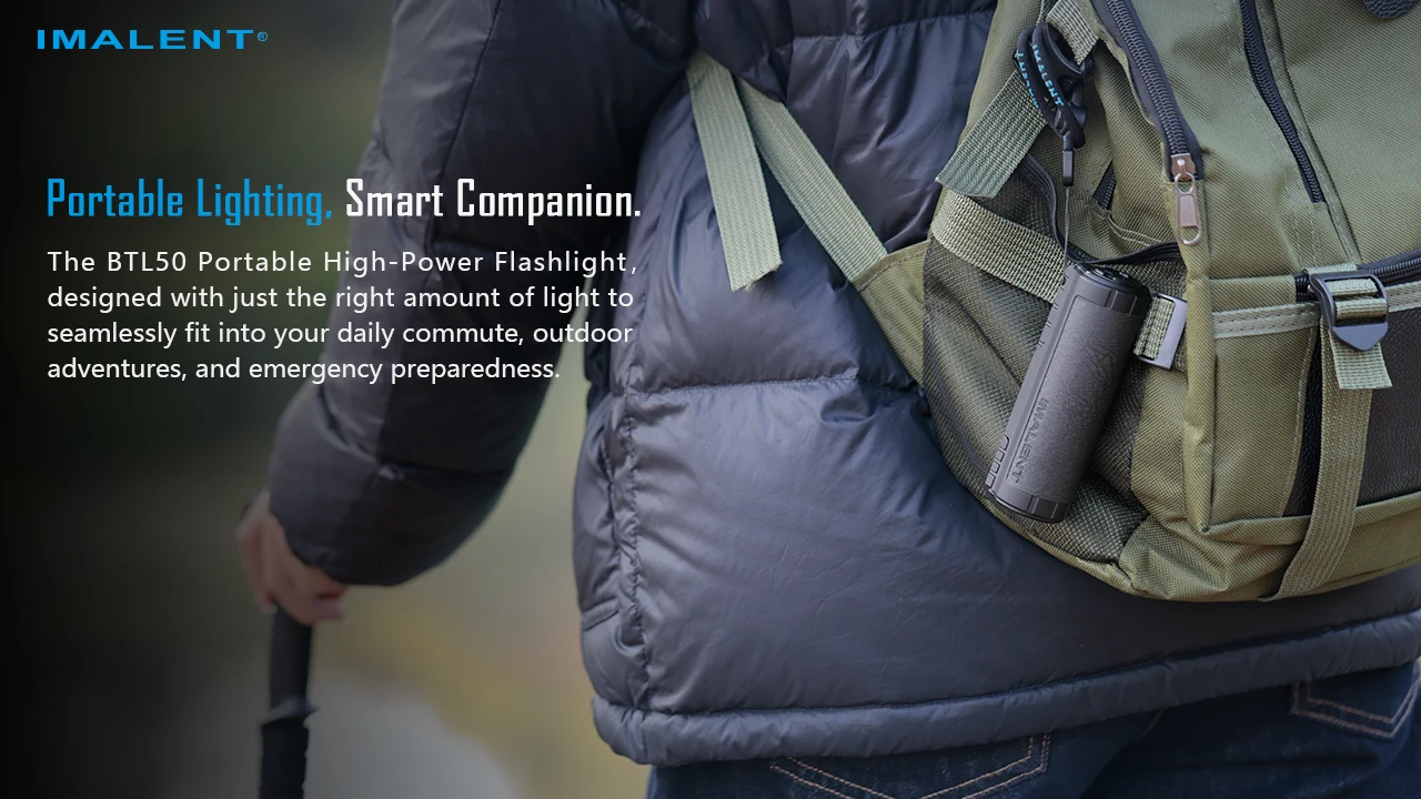 IMALENT BTL50 Electronic Focus Flashlight 3000LM 705M Range Portable EDC Tactical Fast Charging Waterproof for Patrol Hiking