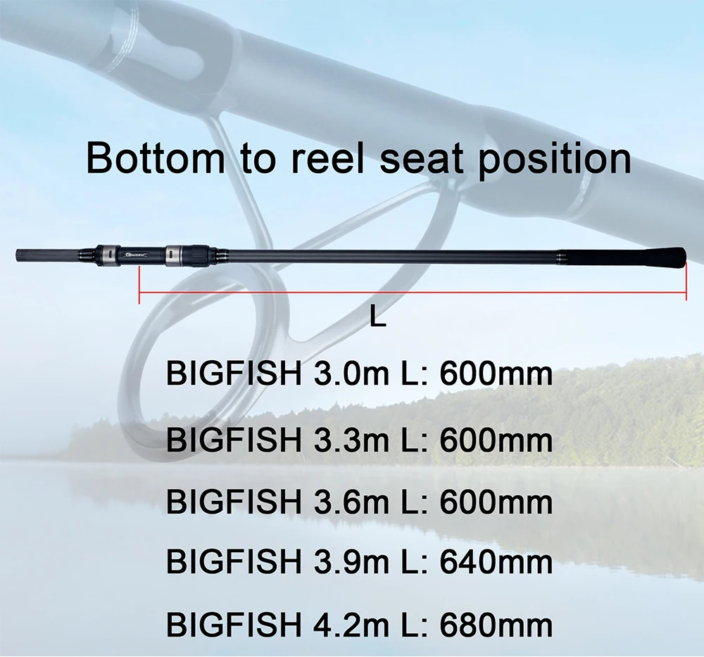BIUTIFU BIGFISH Carp Surfcasting Fishing Rods 3.0m 3.3m 3.6m 3.9m 4.2m 4.5m T800Carbon 3.5lbs Shore Casting 40-200g Spinning Hard Rock Pole
