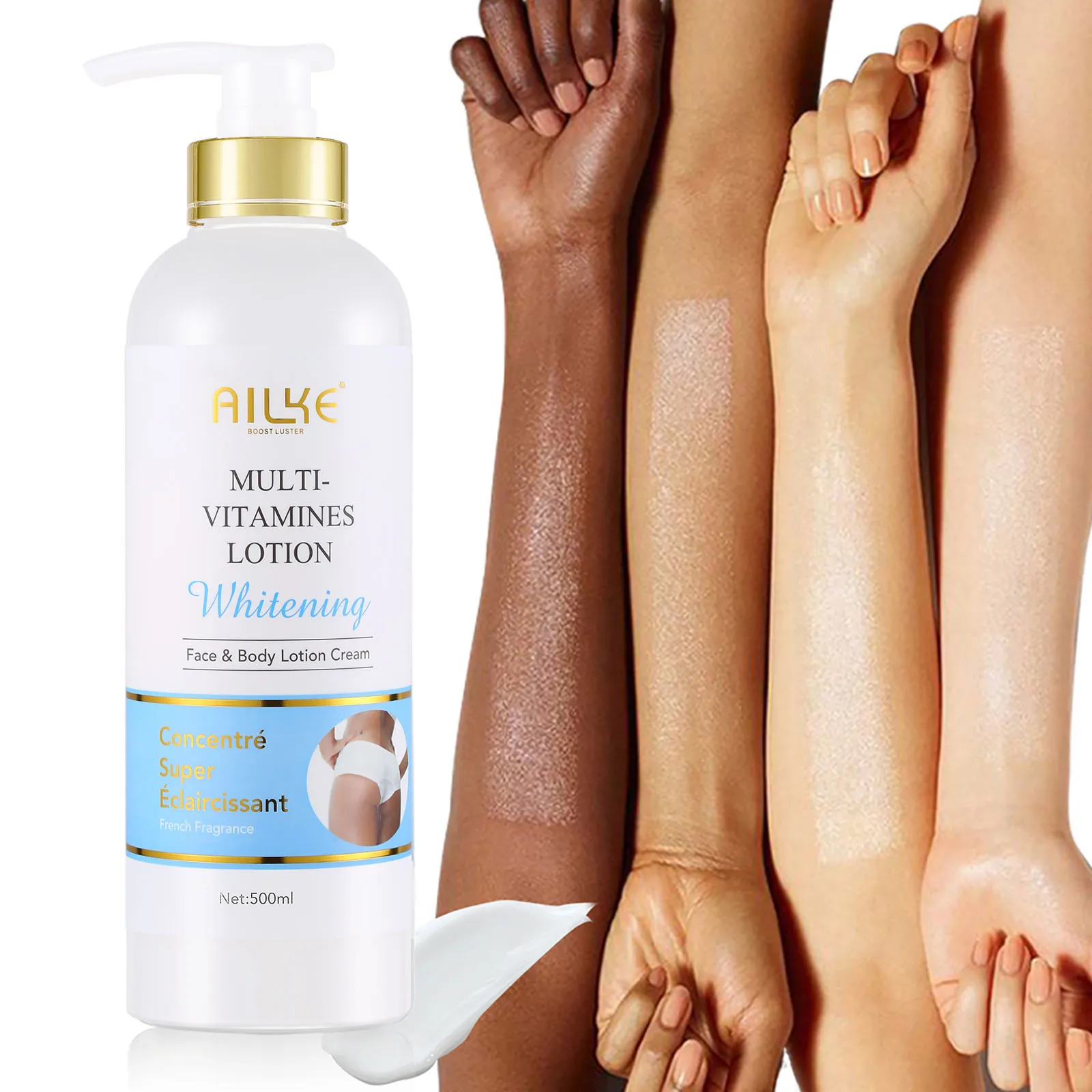 AILKE Natural Multi-Vitamin Lightening Skin Care Kit, Moisturize, Even Toning, Remove Dark and White Spots, Clean & Smooth Skin